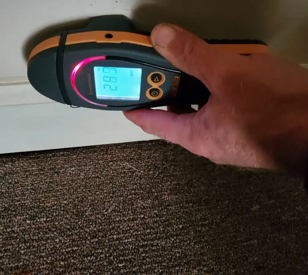 Moisture detection at baseboard during Burst Pipe Cleanup in Elmwood Park