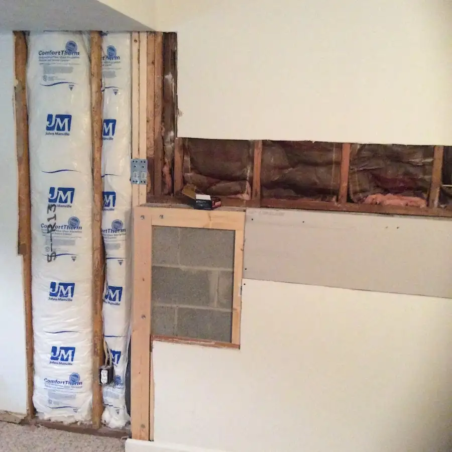 Wall insulation replacement during Basement Flood Cleanup in Elmwood Park